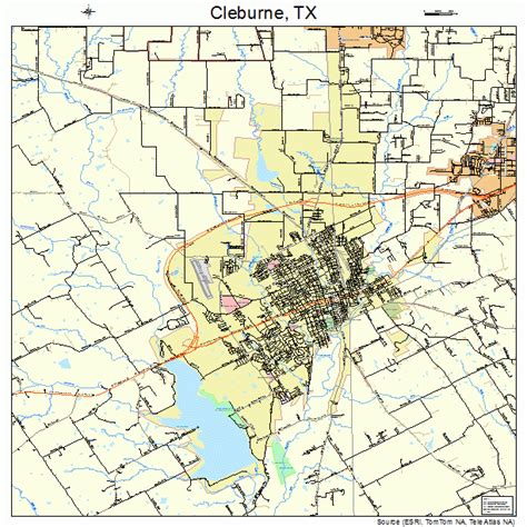 Cleburne Texas Street Map 4815364