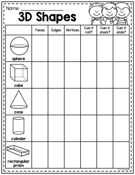 Identifying 3d Shapes Worksheet