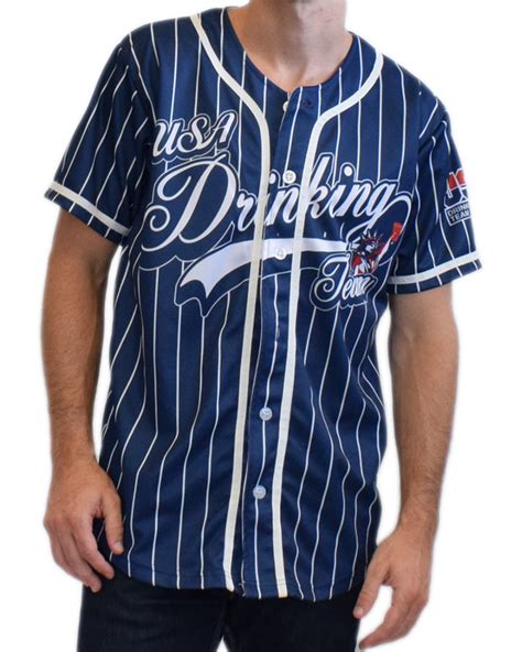 USA Drinking Team (White Pinstripe) Baseball Jersey