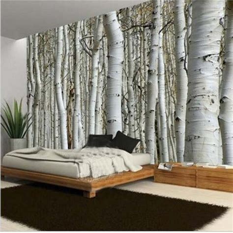 Birch Tree Wallpaper Bedroom - Zendha