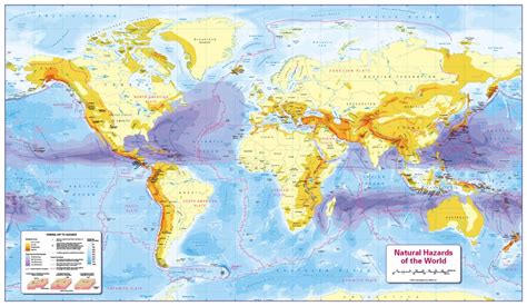 Natural Hazards of the World Map - Cosmographics Ltd