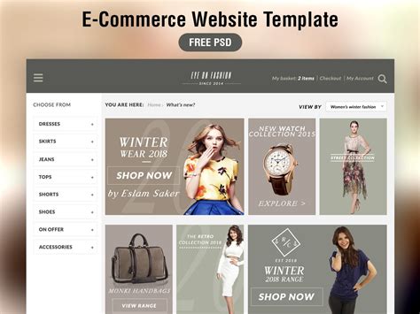 E-Commerce Website PSD Template – Download PSD