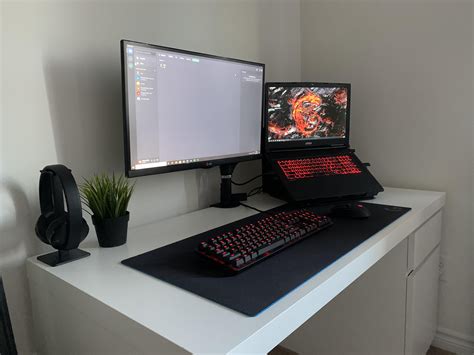 Upgraded. | Battlestation, Computer desk setup, Gamer room design