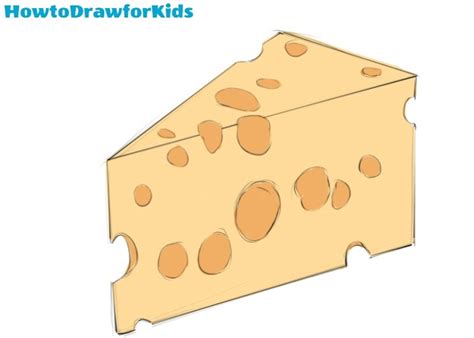 How to Draw a Cheese for Kids - Easy Drawing Tutorial