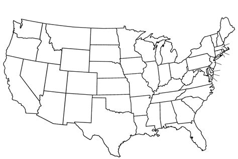 Printable Blank Map Of United States - Map