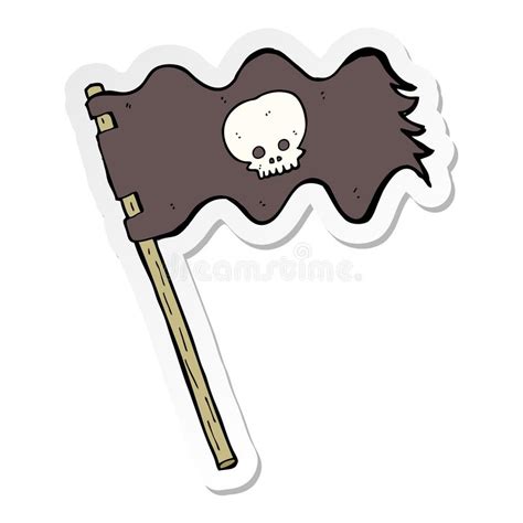 A Creative Sticker of a Cartoon Pirate Flag Stock Vector - Illustration of quirky, icon: 150958585