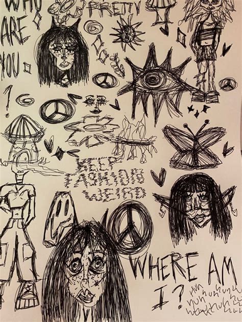 sketches or whatever | Grunge art, Indie drawings, Trash art