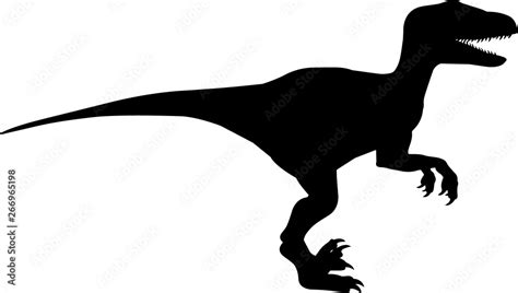 Velociraptor 2 isolated vector silhouette Stock Vector | Adobe Stock