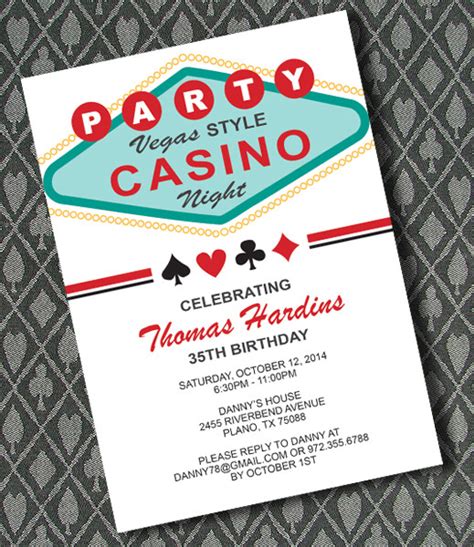 Vegas Casino Night Invitation Template – Download & Print