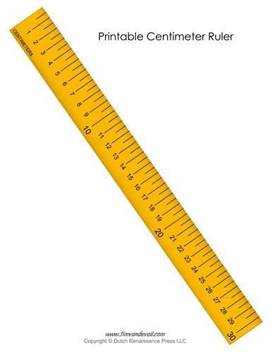 Printable Centimeter Ruler - Tim's Printables