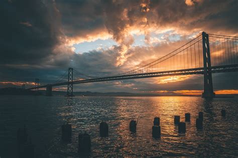 Silhouette of Golden Gate Bridge during Golden Hour · Free Stock Photo