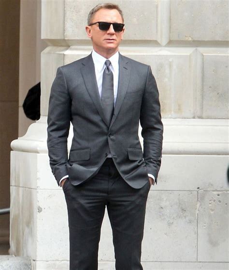 James Bond Spectre Grey Suit - Daniel Craig Pinstripe Suit