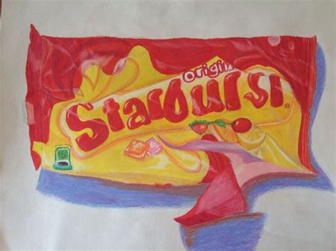 Candy Wrapper Art with Starburst | Color Pencil Drawing