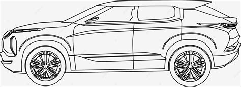 Line Art Suv Car Vector, Car Drawing, Car Sketch, Car PNG and Vector with Transparent Background ...