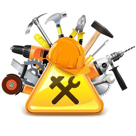 Vector Construction Tools with Sign Stock Vector - Illustration of hard, icon: 75750186