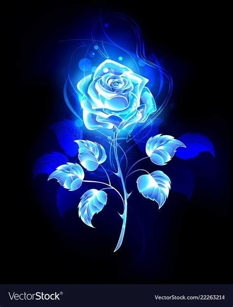 Blooming, abstract rose from blue flame on black background. Download a Free Preview or High ...