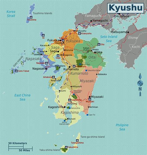 Road Map Of Kyushu Japan