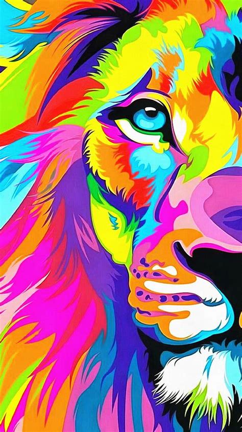 Rainbow Lion Painting by Vadim Pavlov