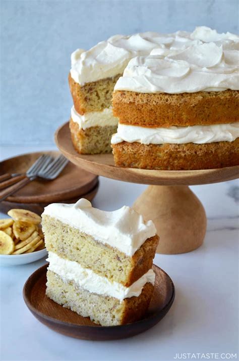 The Best Banana Cake with Cream Cheese Frosting - Just a Taste