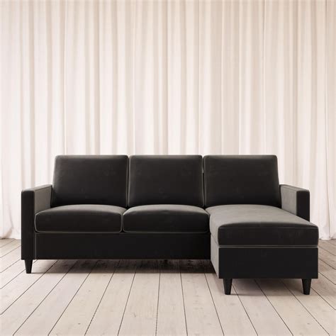 DHP Cooper Modern Sectional Sofa, Gray Velvet - Walmart.com - Walmart.com