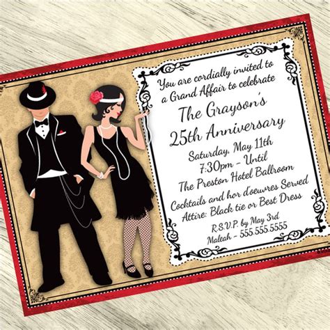 Roaring Twenties Personalized Invitations | Personalized invitations ...