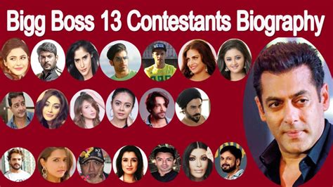 Bigg boss 13 Contestants Biography,Name and age,Biodata,family,lifestyle,salman khan,Sidharth ...