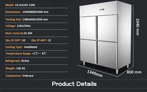 Commercial Restaurant Stainless Steel 4 or 2 Door Upright Fridge Deep Freezer/industrial freezer ...