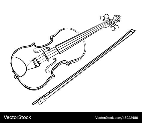 Sketch of violin Royalty Free Vector Image - VectorStock