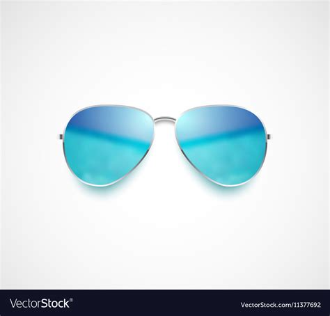 Beach sea and sky reflection sunglasses Royalty Free Vector