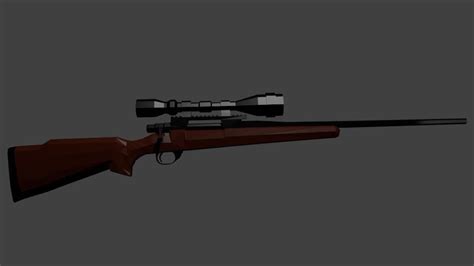 Low Poly Hunting Rifle - DownloadFree3D.com