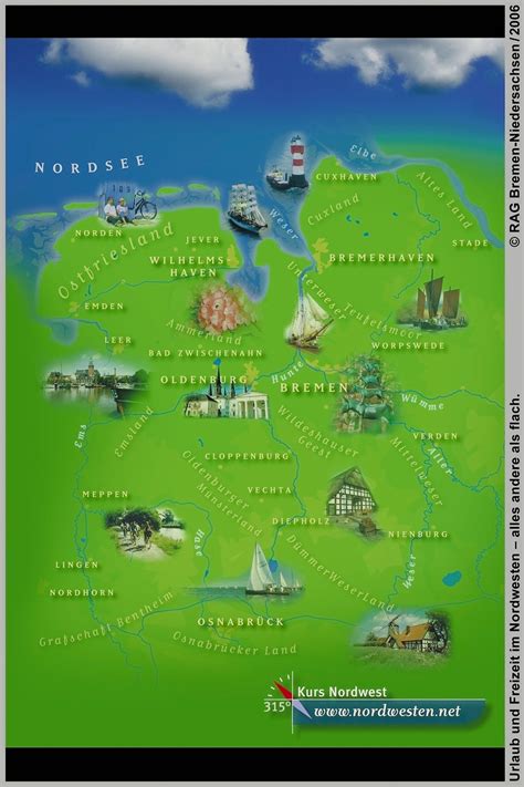 Northwest Germany Tourist Map - Bockhornerfeld Germany • mappery