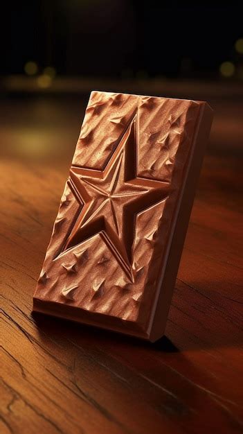 Premium AI Image | A dark chocolate bar with a star on the top.