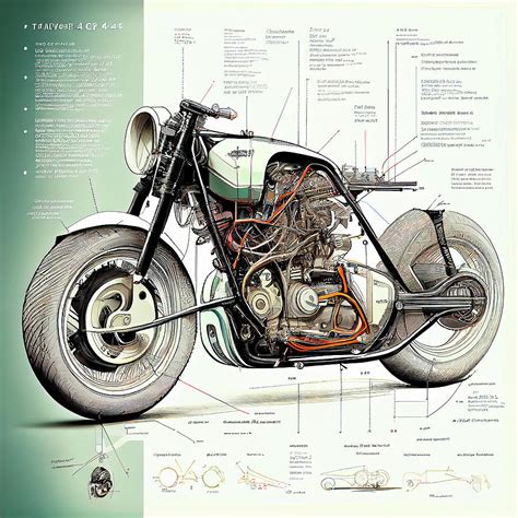 Motorcycle Cutaway Diagram Digital Art by Tim Hill - Fine Art America