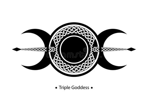 Signo Religioso De Wiccan De Luna Triple. Símbolo Del Neopaganismo Del Logo De Wicca Triple ...