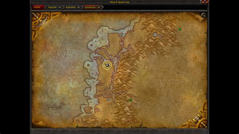 Logged onto an Old Toon in Darkshore. The Map Is Undiscovered Due to ...