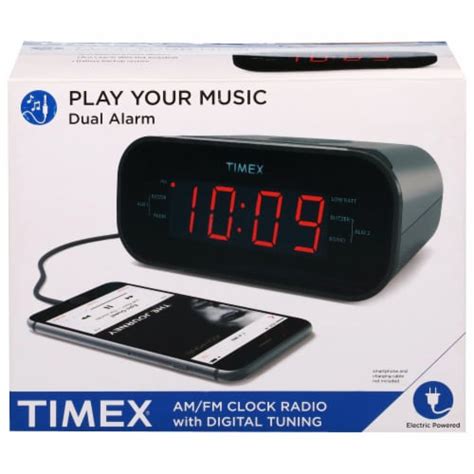 Timex® Dual Alarm AM/FM Clock Radio - Black, 1 ct - Kroger