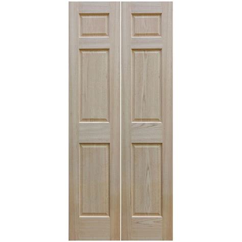 JELD-WEN 24 in. x 80 in. Oak Unfinished Flush Wood Closet Bi-fold Door ...