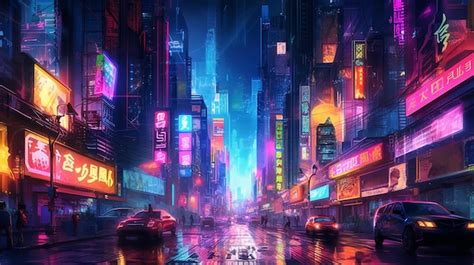 Premium Photo | Cyberpunk cityscape background