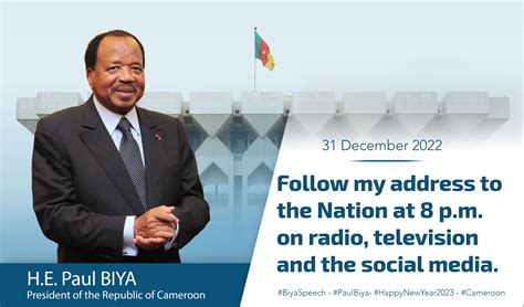 President Paul BIYA on Twitter: "Follow my end of year address to the ...