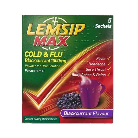 Lemsip Max Cold & Flu Blackcurrant (5)