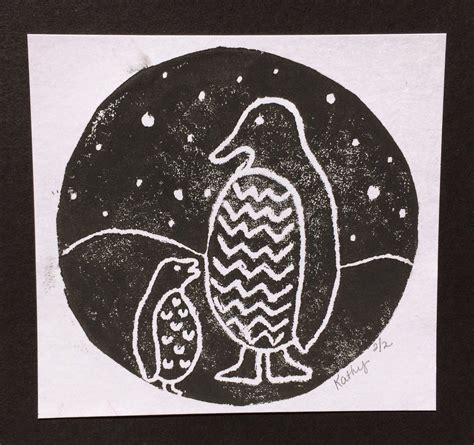 Kathy's AngelNik Designs & Art Project Ideas: Patterned Penguin Printmaking