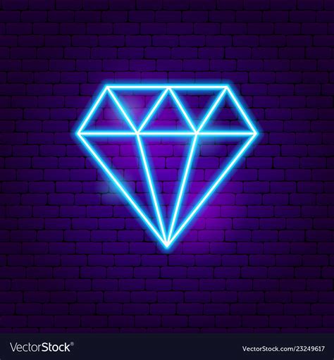 Diamond neon sign Royalty Free Vector Image - VectorStock