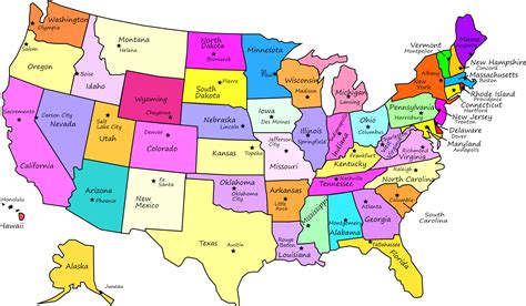 Us State Map With Capitals