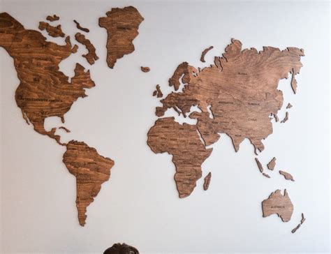 Enjoy The Wood Travel Wooden World Map | Wood world map, World map decor, World map wall art