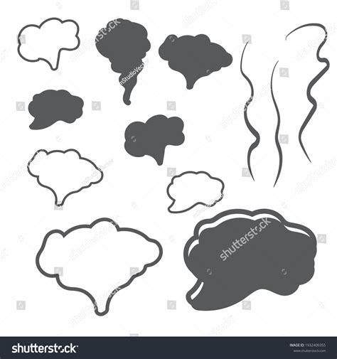 Steam Smoke Realistic Set Steam Cloud Stock Illustration 1932409355 ...