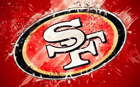 Download wallpapers San Francisco 49ers, 4k, logo, grunge art, American football team, emblem ...