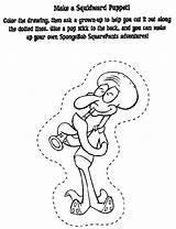 Coloring Pages Squidward Spongebob Characters Tentacles Popular Puppet Library Clipart Coloringhome sketch template