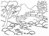 Landscape Coloring Pages Landscapes Print Nature Book Colouring Printable Landschappen Painting sketch template