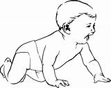 Baby Coloring Pages Print Infant Crawling Crawl Massage sketch template