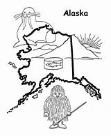 Alaska Coloring Map State Pages Printables Usa Printable Seal Outline Go Popular States Print Next Back Coloringhome Ak Saved sketch template